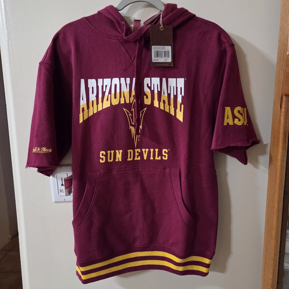 Mitchell & Ness Arizina State Maroon Tee with Yellow Embroidery.